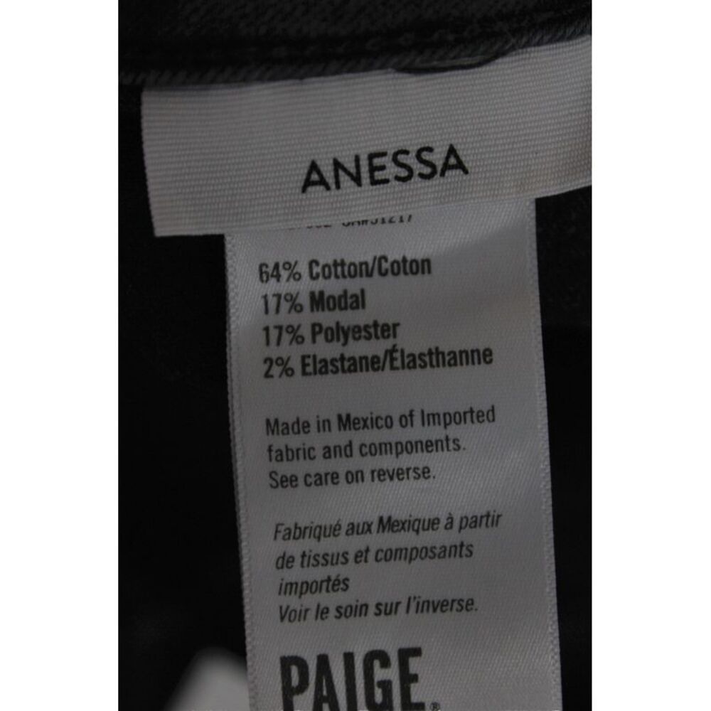 Paige Women Cropped Black Mid Rise Cotton Jeans Button Size 32 - Picture 6 of 8